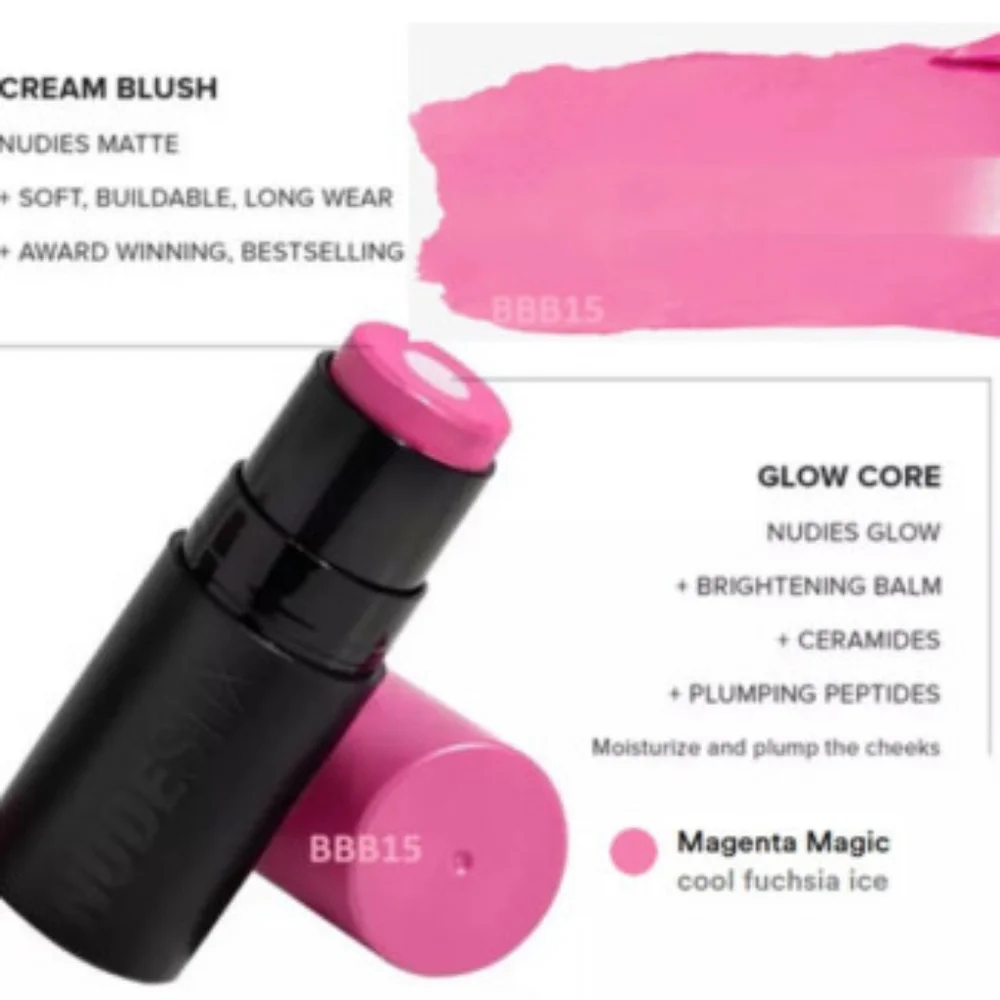 NUDESTIX Magenta Magic Glow Core All Over Cream Blush, Lip & Eye Makeup Stick